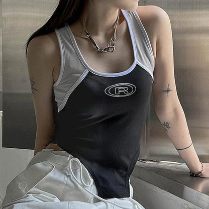 A stylish suspender vest with tailored fit, unique stitching details, and contoured hem for a modern, elevated look