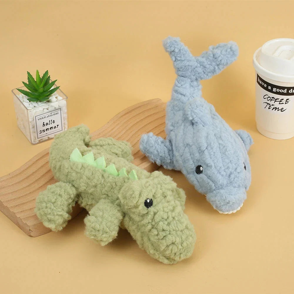Plush Squeaky Dog Toy in Crocodile, Giraffe, and Elephant Shapes - Durable, Engaging, and Perfect for All Sizes of Dogs