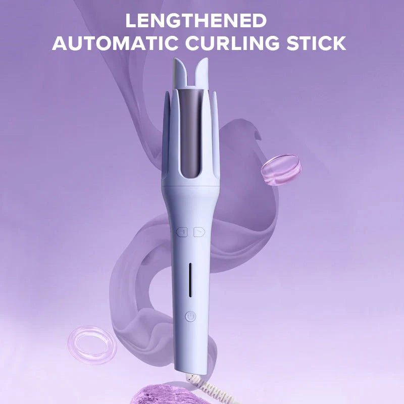 Automatic rotating ceramic hair curler creating soft, defined curls