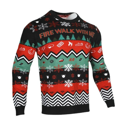Stylish men's round neck Christmas sweater in various festive colors