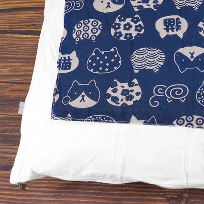 Cozy cat cave bed with a printed design, providing a plush and secure retreat for your feline friend.