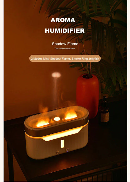Elegant Jellyfish Flame Humidifier with 3D Lighting Effects, Mist, and Aromatherapy Capabilities