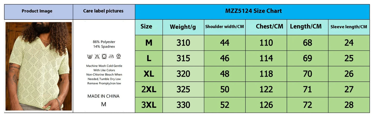 Comfortable and stylish men's knitted summer shirt in green with relaxed, pullover design