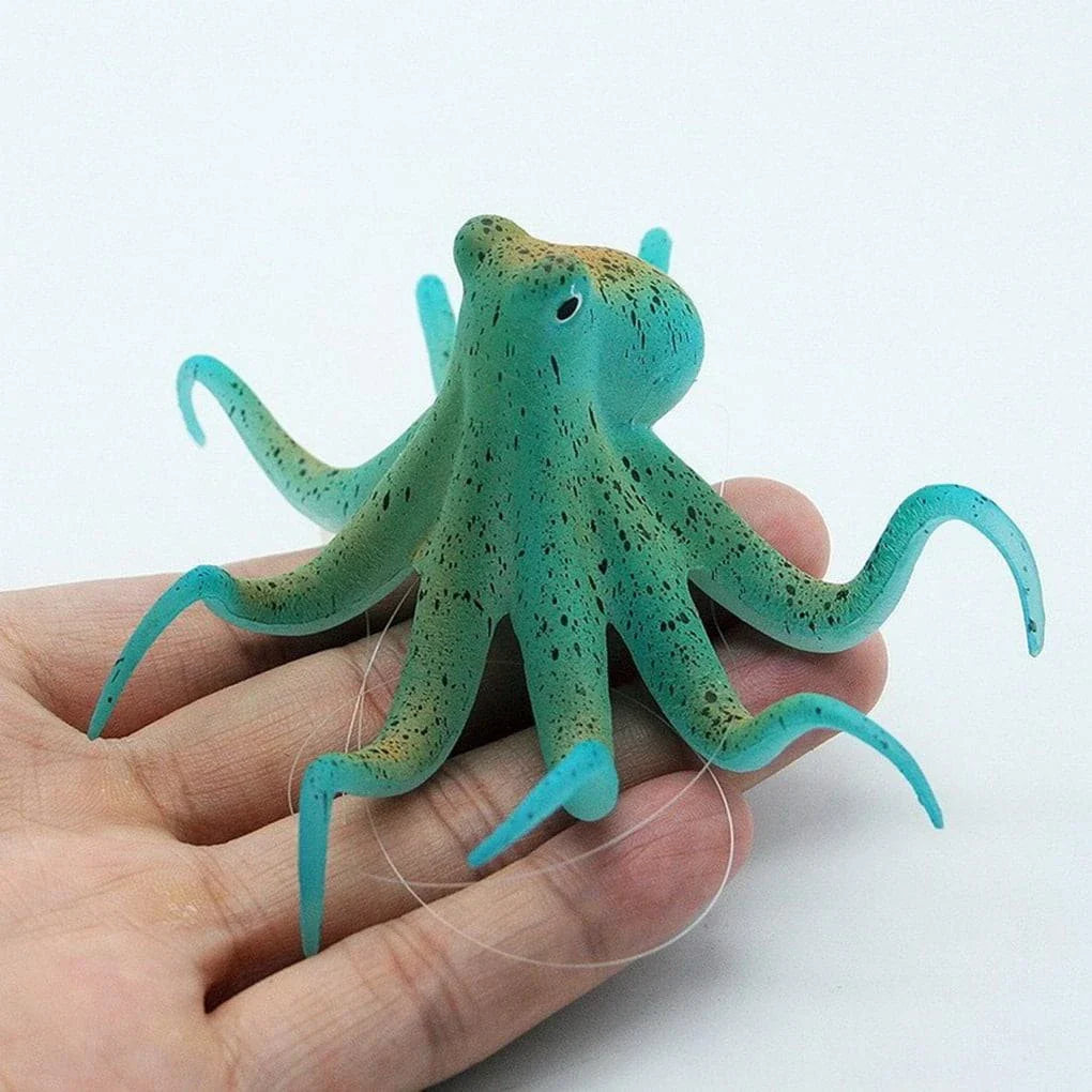 Lifelike artificial octopus decor with flexible tentacles for aquarium display