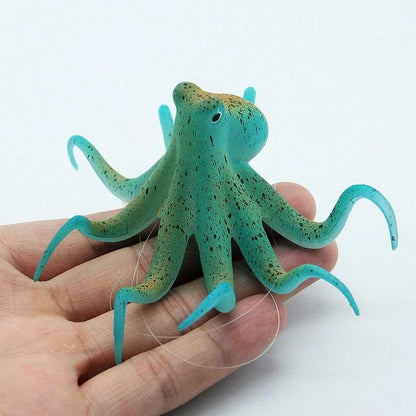 Lifelike artificial octopus decor with flexible tentacles for aquarium display