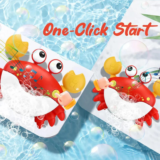 Red Crab Bubble Bath Toy Machine - Colorful Bubbles and Soothing Music for Enchanting Bath Time Fun