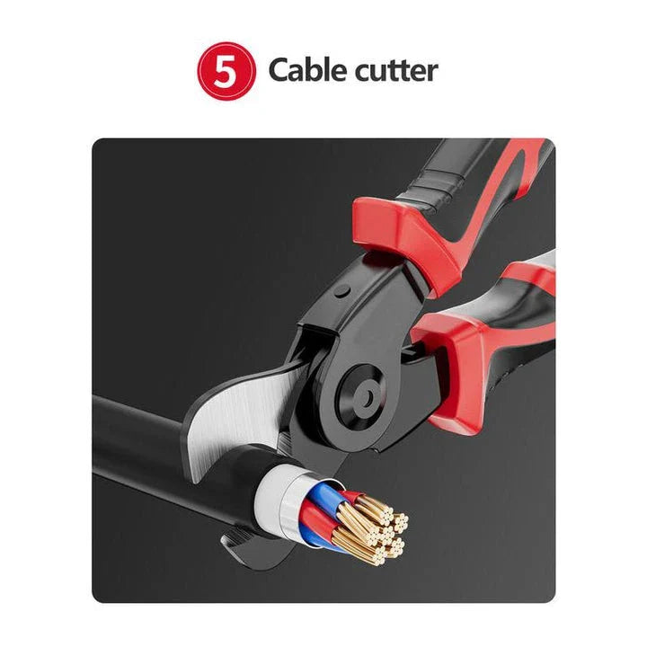 5-in-1 Electrician's Multifunctional Tool Kit with Interchangeable Heads, Durable Chrome-Vanadium Steel Construction, and Sharp Cutting Capabilities