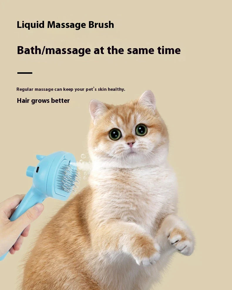 Rechargeable Pet Hair Removal Comb with Spray Cleaner - Effortlessly remove stubborn pet hair and keep your furry friend's coat fresh and healthy.