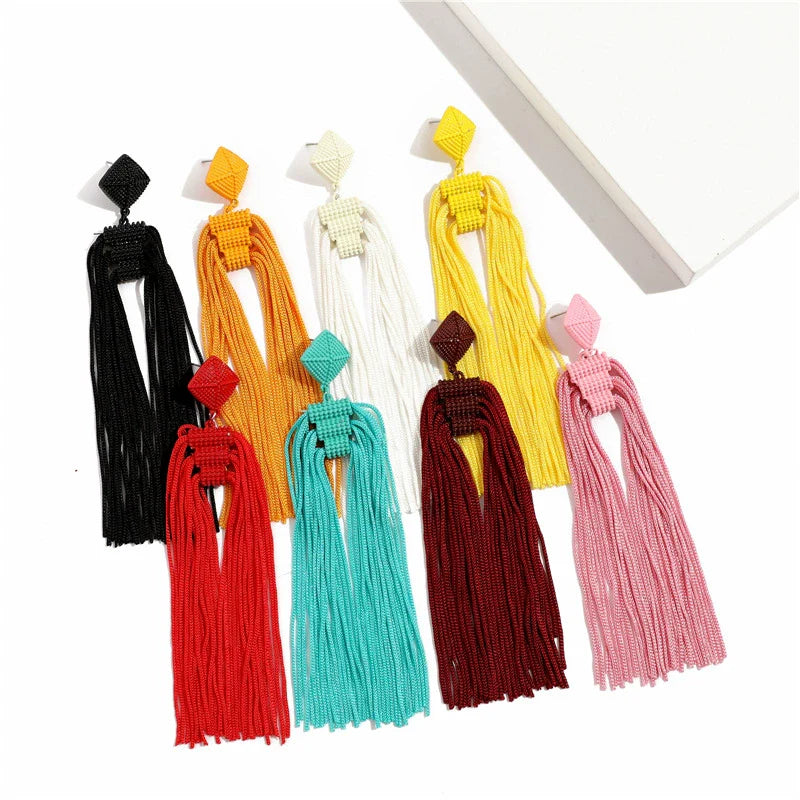 Elegant Bohemian Tassel Earrings with vintage-inspired charm and sophisticated metal finishes