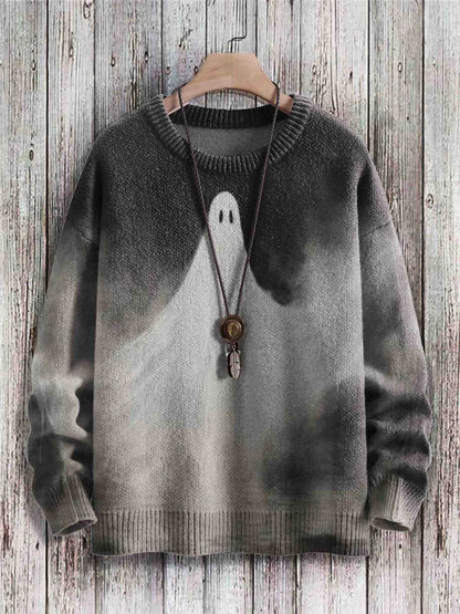 Ghostly Halloween sweater with playful ghost design, available in a variety of colors and sizes