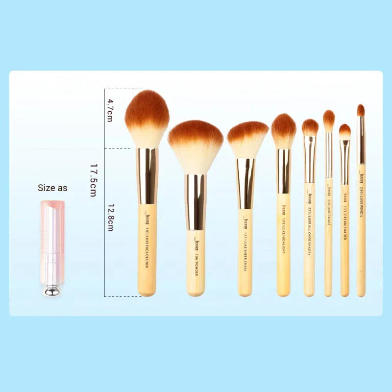 25-piece bamboo makeup brush set with soft synthetic bristles for flawless foundation, eyeshadow, and contouring application