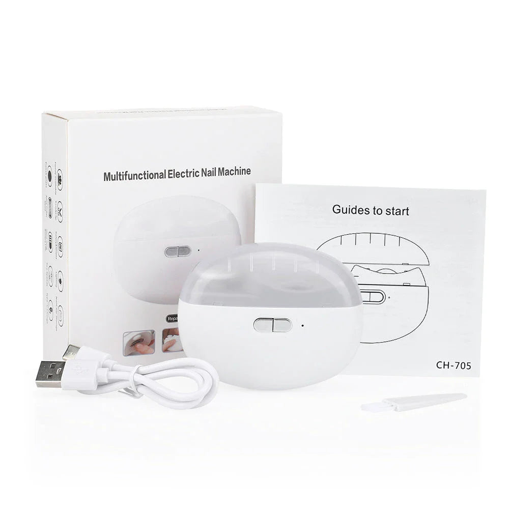 Trendha Cordless Electric Nail Clipper with LED Light for Precise Trimming and Polishing