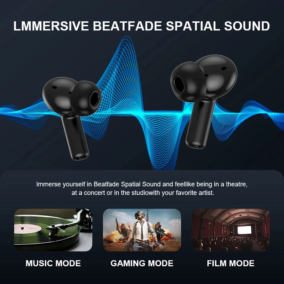 Advanced ANC wireless earphones with smart touchscreen control for superior noise cancellation and audio customization