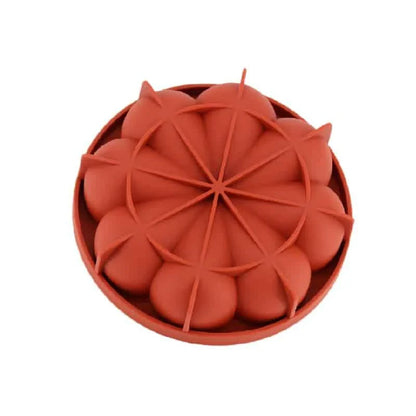 Silicone Flower Cake Mold in various colors, with a durable and eco-friendly design for convenient baking