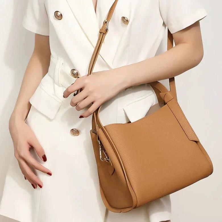 Trendha Soft Leather Shoulder Bag for Women in Gray with Complementary Stylish Scarf