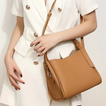 Trendha Soft Leather Shoulder Bag for Women in Gray with Complementary Stylish Scarf