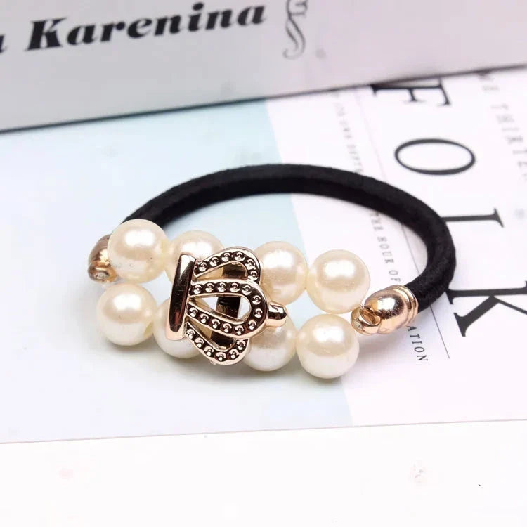 Chic Pearl Floral Elastic Hair Bands with elegant pearl and floral design for versatile hairstyles