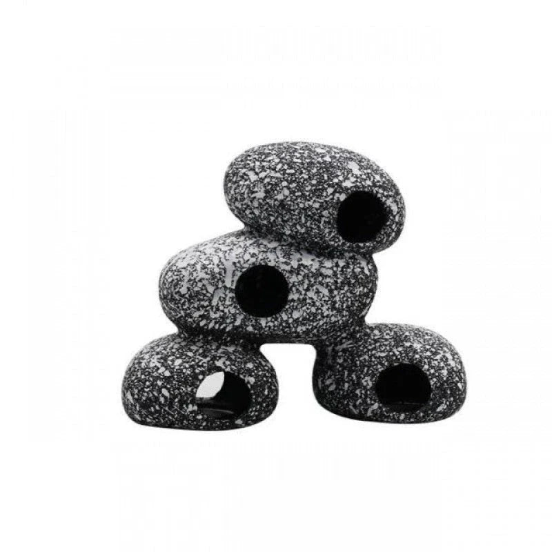 Realistic and natural-looking fish tank decor made of premium resin material, designed to provide a safe haven for fish and shrimp breeding and hiding