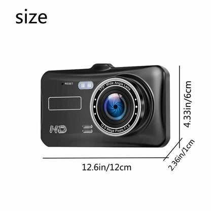 1080P Full HD Dual Dash Cam with Night Vision and 170 Degree Wide Angle Lens