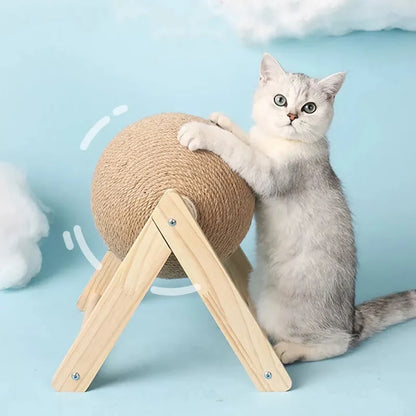 Premium sisal cat scratching ball toy with durable construction and modern design to protect furniture and entertain feline companions