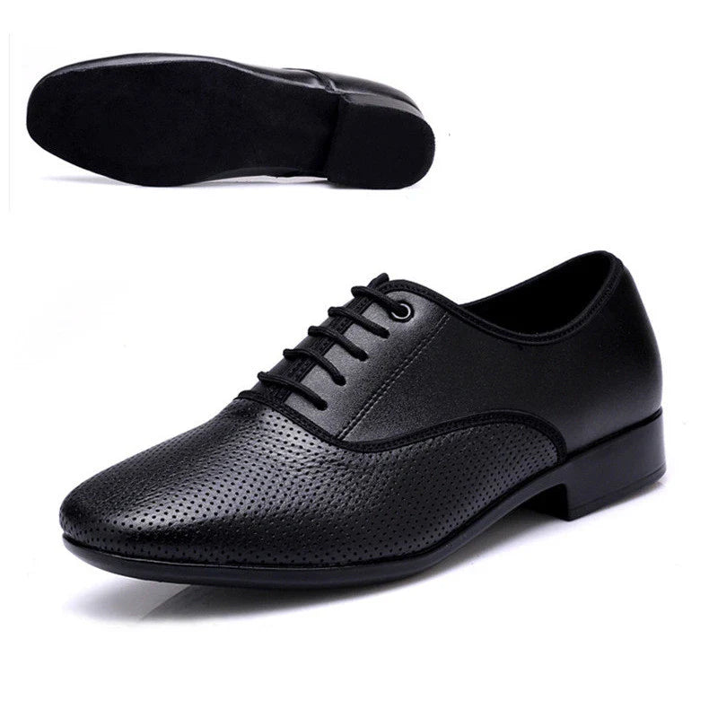 Premium microfiber leather dancing shoes with wear-resistant sole for optimal grip and comfort