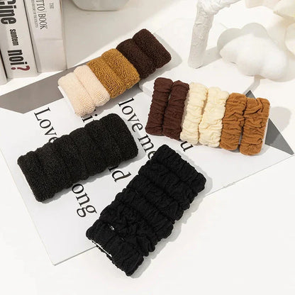 6 Pack of Stylish High Elastic Hair Bands in Solid Colors for Women's Hairstyles
