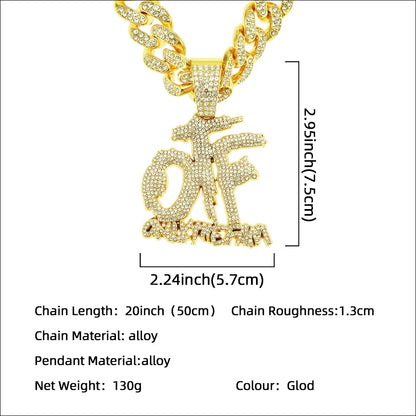 Trendha Full Diamond Letter Pendant Necklace with a sparkling diamond-inlaid letter charm and high-quality alloy chain