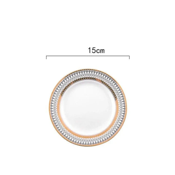 Elegant white marble-inspired ceramic plate with a sophisticated and timeless design