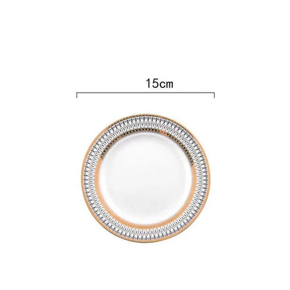 Elegant white marble-inspired ceramic plate with a sophisticated and timeless design