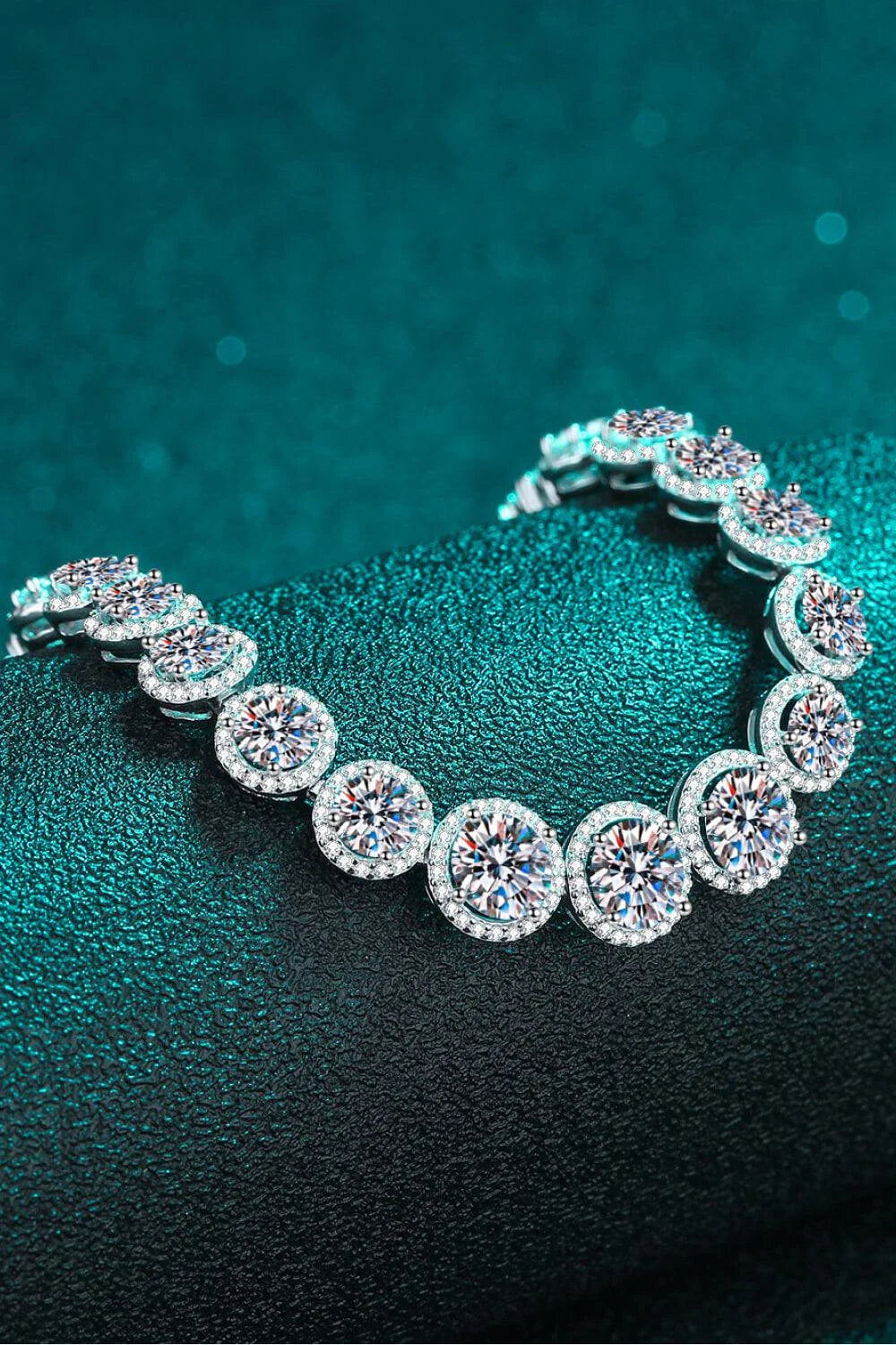 Elegant 925 sterling silver bracelet featuring a stunning 10.4 carat moissanite design with a minimalist, sophisticated style.