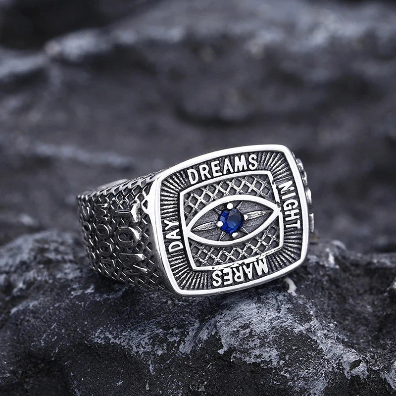 Hhomeenjoy Men's Sophisticated 925 Sterling Silver Eye Ring