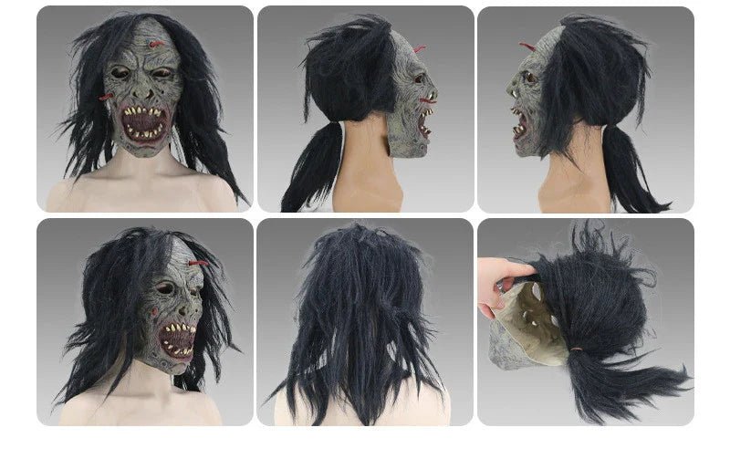 Chilling horror headgear mask made from high-quality latex with a spooky, captivating design