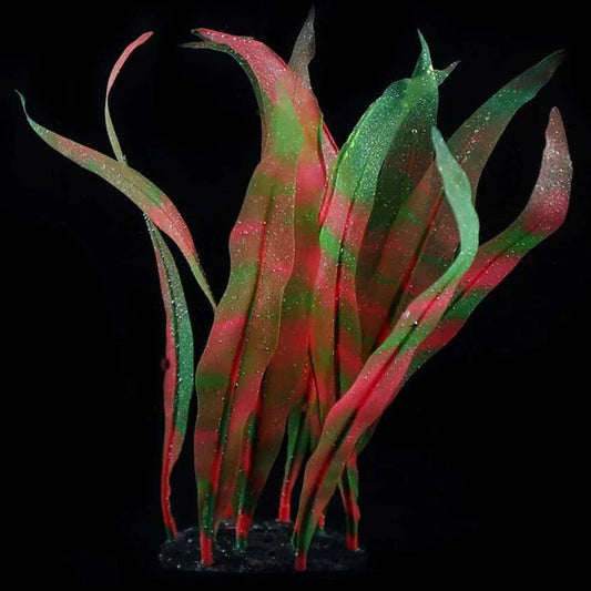 Realistic-looking artificial seaweed aquarium decor in a purple color, perfect for adding natural ambiance and beauty to any fish tank or aquarium.