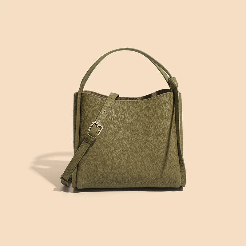 Trendha Soft Leather Shoulder Bag for Women in Gray with Complementary Stylish Scarf