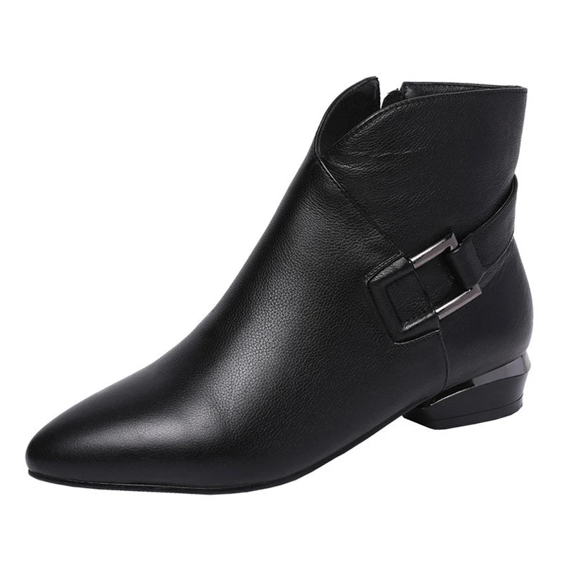 Stylish low-heel short-tube fashion boots for women in various colors and sizes
