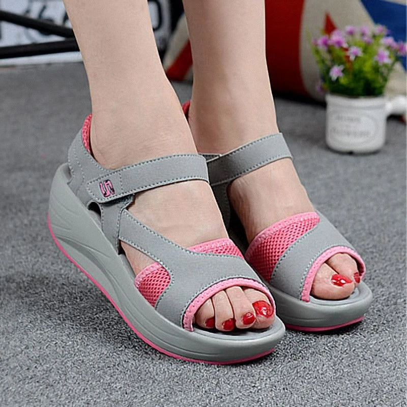 Comfortable and breathable fish mouth sandals with mesh upper and PU soles for summer style and comfort