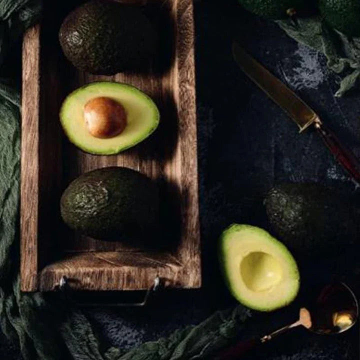 Rectangular wooden serving trays with copper accents in three sizes - small, medium, and large