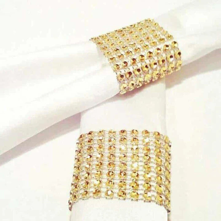 Elegant Silver Diamond Design Napkin Rings, Set of 10 Decorative Table Accessories