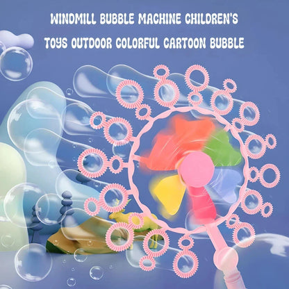 Handheld Bubble Blowing Windmill Wand - A vibrant and durable toy that creates a stream of beautiful bubbles with a simple wave of the wand