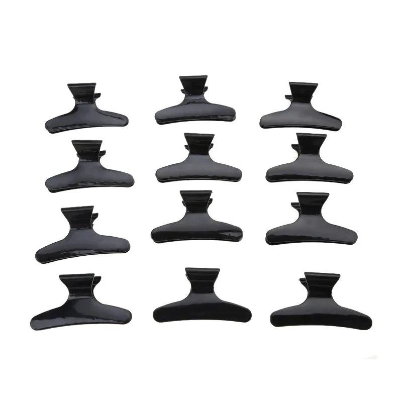 12-Piece Butterfly Hair Clips Set in various colors for salon-quality hairstyling at home