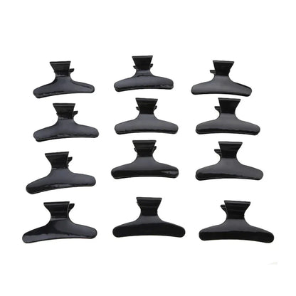 12-Piece Butterfly Hair Clips Set in various colors for salon-quality hairstyling at home