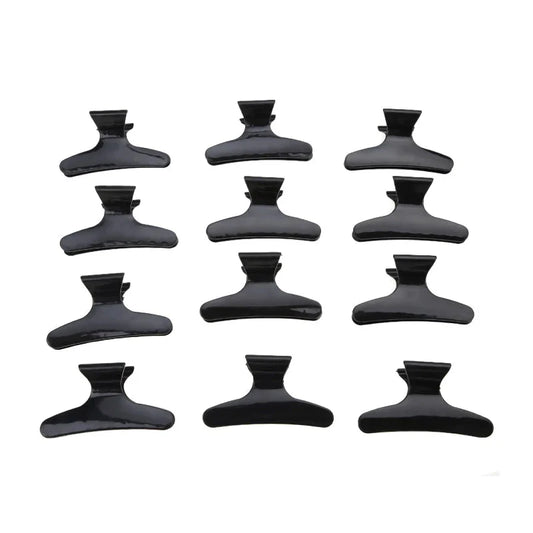 12-Piece Butterfly Hair Clips Set in various colors for salon-quality hairstyling at home