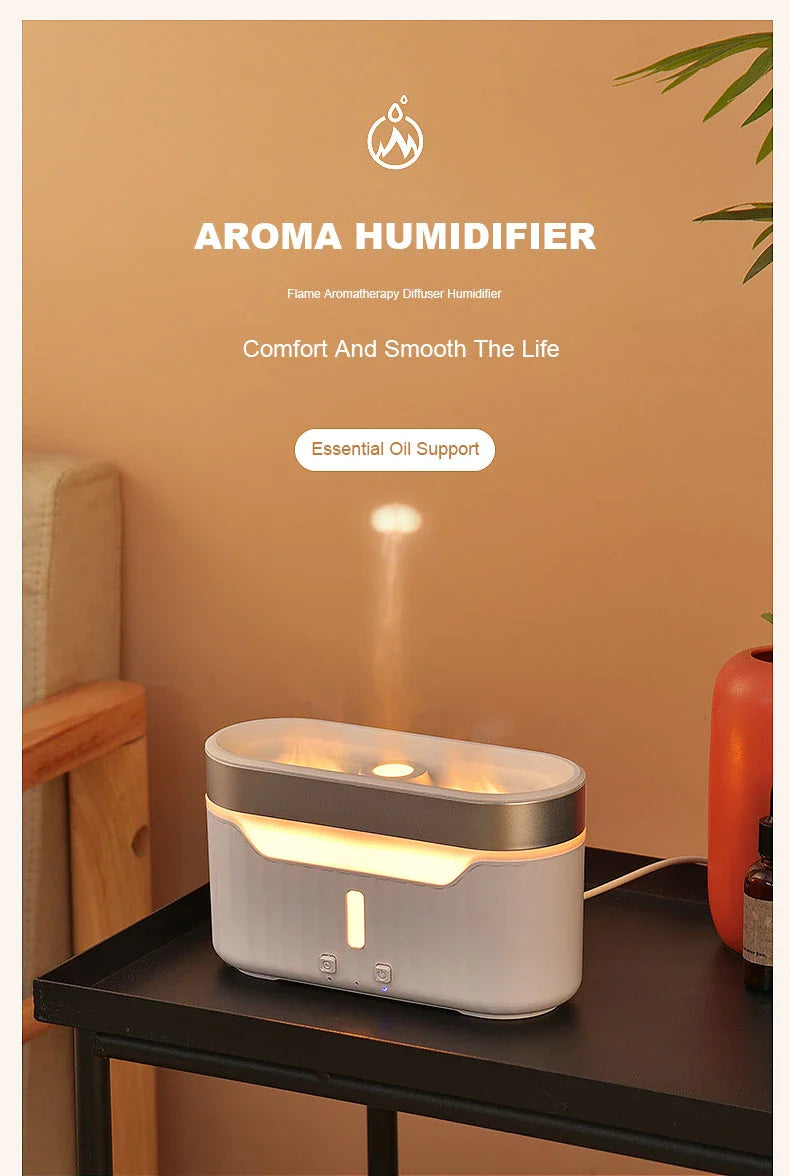 Elegant Jellyfish Flame Humidifier with 3D Lighting Effects, Mist, and Aromatherapy Capabilities