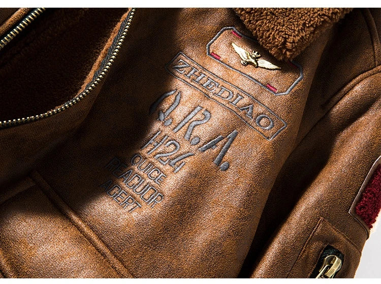 Cozy lambswool fleece-lined suede jacket in classic black and brown colors