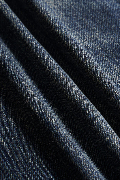 Men's relaxed fit retro straight-leg jeans in black, gray, and denim blue with vintage-inspired details