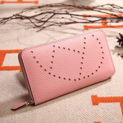 Premium cowhide leather clutch bag with lychee pattern design, featuring a medium-sized square shape and versatile style