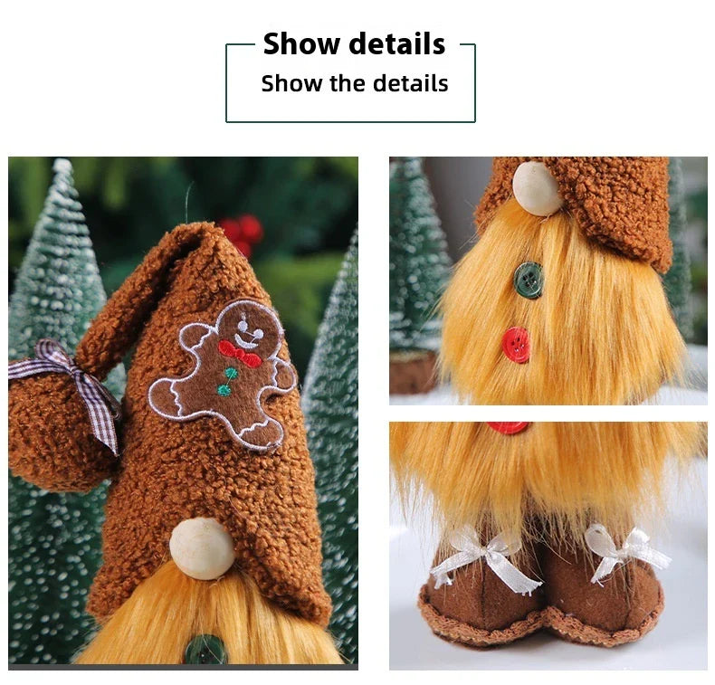 Faceless Elderly Candy Decorations in various candy-inspired designs, including round candy, candy canes, and gingerbread men