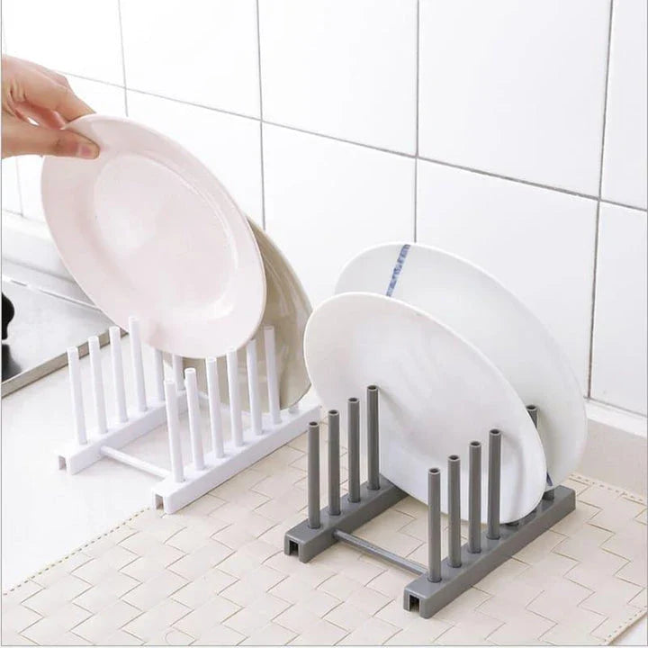 Hhomeenjoy US Versatile Kitchen Plate and Lid Organizer Rack for Efficient Storage