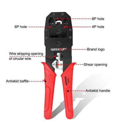 Professional Network Cable Stripping Crimping Pliers with RJ45 Cable Tester