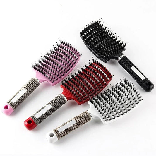 Curved Bristle Massage Comb for Detangling, Scalp Stimulation, and Healthy Hair Growth